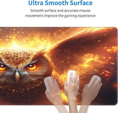 Golden Owl Extended Big Mouse Pad Large,XL Gaming Mouse Pad Desk Pad,31.5x11.8inch Long Computer Keyboard Mouse Mat Mousepad with 3mm Non-Slip Base for Home Office Work