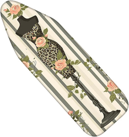 Nuxovilar Ironing Board Cover Needle Cotton 15x54 Inches | Ironing Board Cover and Pad Leopard Floral Dress Form Needle Cotton for Bedroom, Dressing Area, Laundry Room