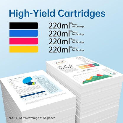 FILLINK ESL4 Ink cartridges 220ml Compatible for Roland Eco-Sol MAX2 MAX 2 ESL4 Ink Cartridge for RF-640 VS-300i VS-540i VS-640i XF-640 XR-640 Printer (1BK,1C,1M,1Y-4pk 220ml)