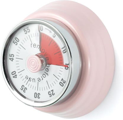 KwonfaiDelil 60-Minute Magnetic Visual Timer, Silent Operation and No Battery Needed, Time Management Tools for Kitchen, Homeschool Desk, Office Meetings & Home Learning Timer (Pink)