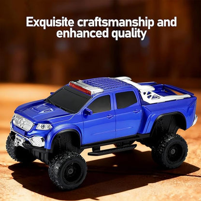 WSTER WS-X65 Pickup Truck Replica Bluetooth Speaker – HD Sound, FM Radio, TWS Stereo, LED Party Lights, USB/TF Playback, Built-in Mic – Cool Portable Car Design Speaker for Outdoors & Home (Blue)
