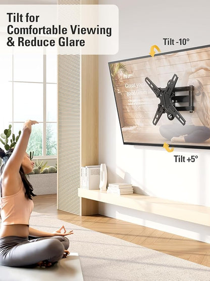 Mounting Dream UL Listed TV Mount Swivel and Tilt for Most 13-42 Inch TVs, Full Motion TV Wall Mount Bracket with Articulating Arm, Max VESA 200x200mm, Loading 50 lbs, MD2465