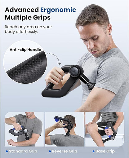 BOB AND BRAD D5 Pro Massage Gun with 13mm Amplitude, FSA-HSA Eligible, Professional Deep Tissue Percussion Massage Gun, Ergonomic D-Handle for Effortless Muscle Pain Relief, Adapter Included