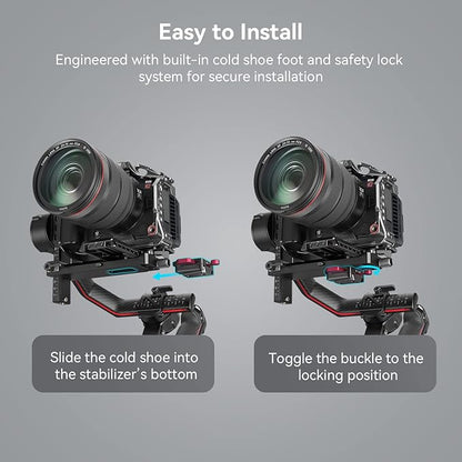 SMALLRIG Mini V Mount Battery Plate for DJI RS 3 / RS 3 Pro/RS 2 / RSC 2 Gimbals, Comes with V-Lock, Cold Shoe & 1/4"-20 Threaded Holes for V Mount Battery & NP-F Battery - 4189