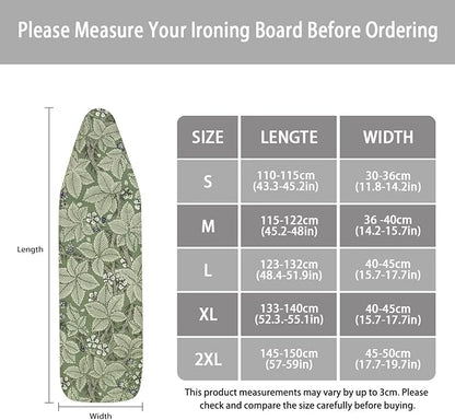 ZCFYGDX Ironing Board Covers Lightweight & Breathable Anti-Slip & Wear-Resistant (18 x 58 in) with Nylon Buckle Straps Elastic Edge Easy to Install, Scorch Resistant, William Morris Prints Size-2XL