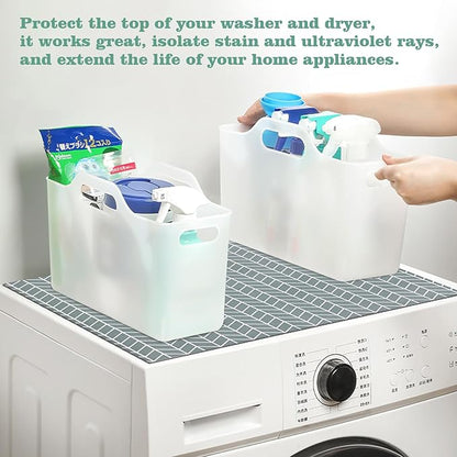 Actvty Washer and Dryer Covers for the Top, 2 Pieces 25.6'' x 23.6'' Washer Dryer Top Protector Mat, Diatomite Rubber Washing Machine Top Covers Non-Slip Scratch Protection Dust-Proof
