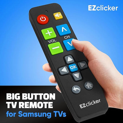 Samsung Replacement TV Remote Compatible with Samsung TV's ONLY (Black) Big Button TV Remote Control, Simplified and Easy to Use (2xAAA Batteries not Included)