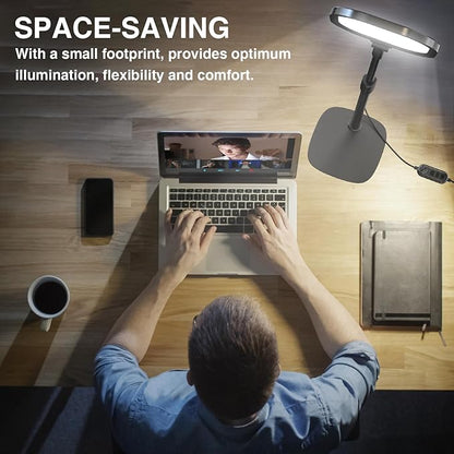 LitONES 2Pcs Desktop Video Conference Lighting for Zoom Meeting, Computer, Laptop, Work from Home with Nature Soft Light, Adjustable Brightness & Color Temp and Flexible Stand & Versatile Phone Holder