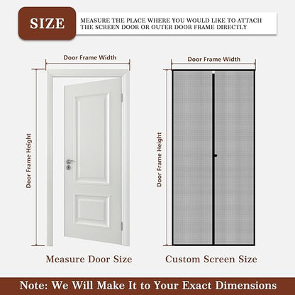 Yotache Custom Magnetic Screen Door, Anti-Tearing Reinforced Screens for Patio, Balcony, Front, Sliding Door