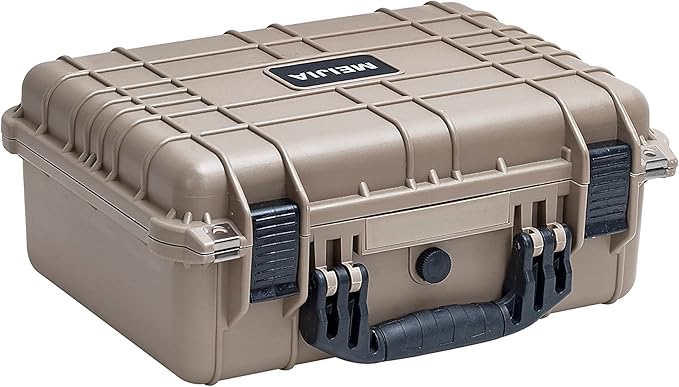 MEIJIA Portable All Weather Waterproof Camera Case With Foam,Fit Use of Drones,Camera,Equipments,Pistols,15.98x12.99x6.85inches