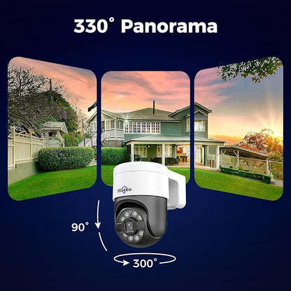 【Human Tracking+300°Pan 90°Tilt】 Hiseeu 4K PoE Security Camera System,Wired NVR Security Camera System w/8 * 5MP PoE PTZ Camera Outdoor&Indoor,2-Way Audio,Color Night Vision,7/24 Record