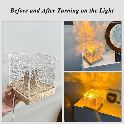 Aurora Borealis Night Light Projector, Aurora Dreamscape Projector, Magical Northern Lights for Your Room, 3/16 Colors Ambient Dynamic Wave Cube Lamp with Remote (3 Colors Rechargeable, Plastic)