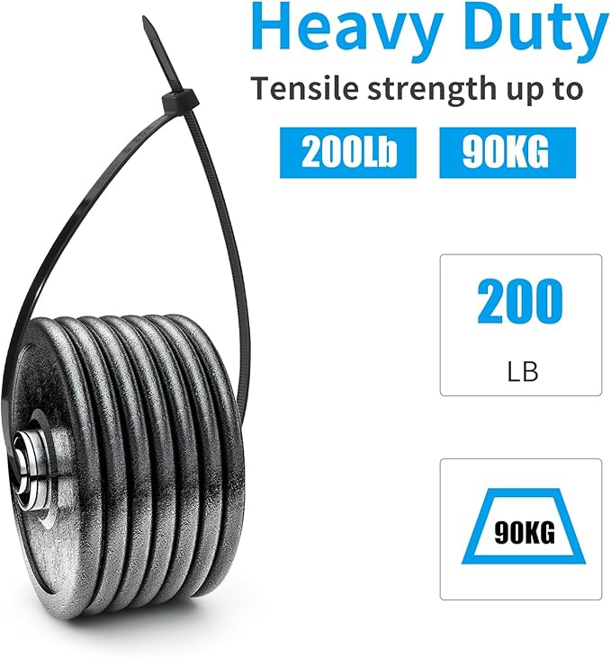 XINGO 22 inch Black Zip Ties Heavy Duty 100Pack, 200 LBS Ultra Strong Plastic Wire Ties, Large Cable Ties Extra Long Tie Wraps, Indoor and Outdoor UV Resistant