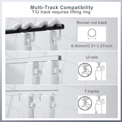 Takkicept Automatic Curtain Opener 2 Pack: Smart Electric Curtains Closer Robot with Remote Control｜No Drill Quiet Motor｜Compatible for Roman Rods, T & U Tracks｜Long-Lasting Battery for Bedroom & Home
