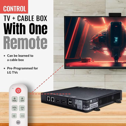 Anderic RR1004 Big Button TV Remote Control – Senior Friendly, Easy-to-use with Glow Keys, Simple Layout – Ideal for Elderly Care & Assisted Living – Compatible with Most IR TVs - White - 1 Pack