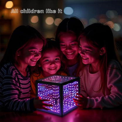 Heepulor Infinity Hyper Cube LED Table Lamp, Color-Changing Music-Sync APP-Controlled Ambient Light for Gaming, Party, Home (Small 4Inchs)