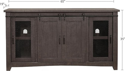 Martin Svensson Home Sierra 65" Solid Wood TV Stand, Grey