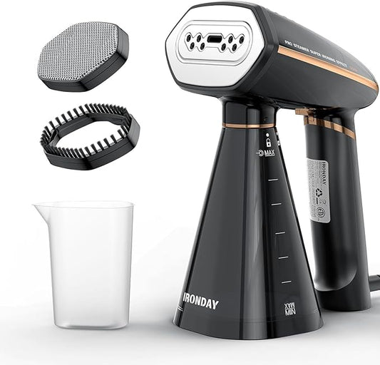 IRONDAY Steamer for Clothes, 1200W Portable Handheld Garment Steamer&Iron 2-in-1 with Fast Heat-up, Auto-Off, 350ml Water Tank, Powerful Foldable Handle Clothes Steamer Compact Size for Travel Home