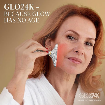 GLO24K Red Light for Face & Neck Beauty Device - 7 in 1 Facial Massager Tool and Neck Care Device for Neckline Care, Face and Neck Massager for Women