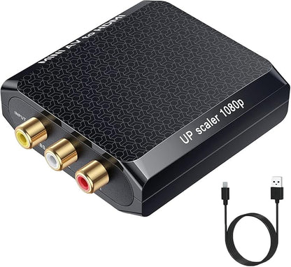 WENTER AV to HDMI Converter, 1080P RCA to HDMI Adapter, Mini Composite CVBS Audio Video Adapter Supports PAL/NTSC for VCR/VHS/Xbox/PS3/STB/N64/Wii/TV/PC/Blue-Ray DVD Players
