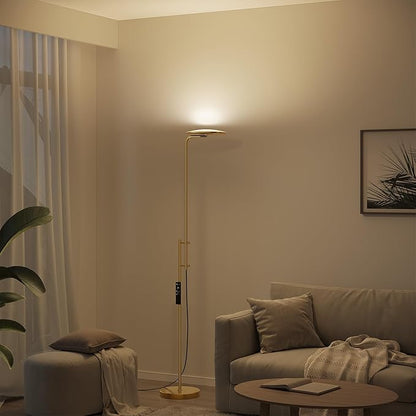 SUNMORY 32W/3000LM Floor Lamps, Super Bright LED Standing Lamp with Remote Control, Adjustable Tall Lamp with 350°Rotating Head, Modern Dimmable Torchiere Corner Lamp for Living Room, Bedroom, Office