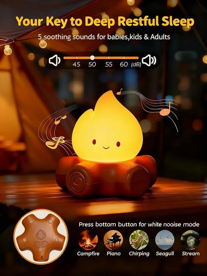 3 PCS Campfire Night Light, Rechargeable Flame Lamp, Cute Desk Lamps for Table Decorations, Flameless Candles Lights Gifts for Kids Teens Friends, Suitable for Birthday Party Holiday Camping Decor