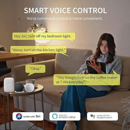 Minoston Matter Smart Plug, Smart Outlet Compatible with Alexa, Apple Home, Google Home, SmartThings, App and Voice Control, 100% Privacy, 2.4G Wi-Fi Only, White, 4 Pack
