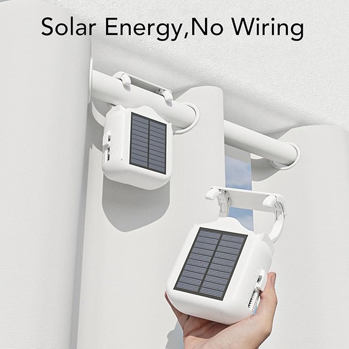 ciciglow Automatic Curtain Opener, Solar Powered Curtain Robot Motor with APP Timed Smart Remote Control, Voice Assistant Integration for Home