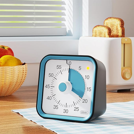InfPokid Visual Timer for Kids with Pause Function, 60 Minute Countdown Timer for Kids Desk Study, Teaching, Kitchen Cooking, Office Meetings, Time Management for ADHD (Black)