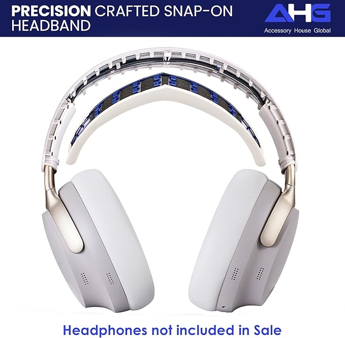 QC Ultra Replacement Ear pad and Headband Pad Kit Cushion Compatible with Bose QuietComfort Ultra Wireless Headphones. (AHG-QUIETCOMFORT-Ultra-Combo-White-Smoke)