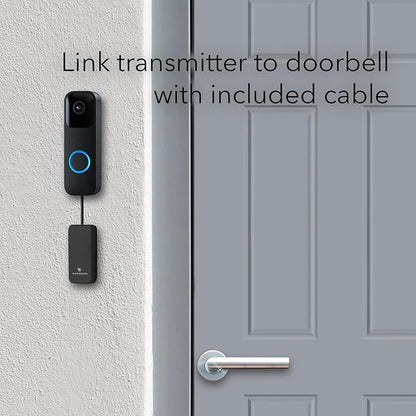 Wasserstein Doorbell Chime - Compatible with Blink Video Doorbell (1-Pack, Black)