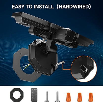 PURICH LED Security Lights Motion Sensor Outdoor Lights, 5000K Daylight, IP65 Waterproof, Dusk to Dawn, 3-Head Motion Detected Flood Light for Garage, Yard, Porch, 2Pack