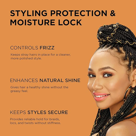 African Pride Black Castor Miracle Extra Hold Braid, Loc, Twist Gel - Extreme Hold Braiding Hair Gel, Edge Control & Tames Frizz, No Flake | Natural Ingredients, Black Castor & Coconut Oil | 12oz