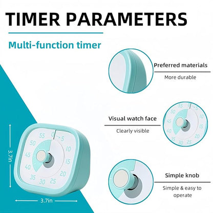 Visual Timer for Kids - 60 Minute Visual Kids Timer for Classroom Home Office, Countdown Timer for Cooking Teaching Working Meeting (Blue)