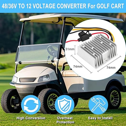 SUPERNIGHT 48V 36V to 12V Voltage Converter 240W 20A Regulator Step Down to 12V DC- DC Convert Reducer with Fuse Waterproof Power Supply Transformer Module for Golf Cart Scooters