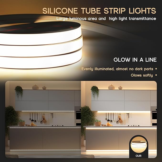 VOEWT LED Strip Lights Pink,32.8ft 110-120V Neon Rope Lights,Flexible Silicone Outdoor Waterproof Neon Strip Lights for Bedroom,Mirror,Kitchen Cabinet, Living Room,Halloween Decor