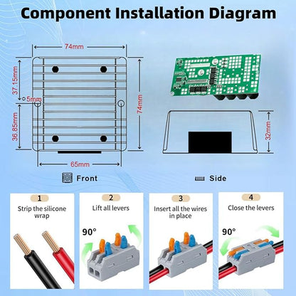 Golf Cart Accessories 10A 240W DC-DC 36V 48V Step Down to 24V Converter Golf Cart Voltage Reducer Regulator Waterproof Transformer with Fuse