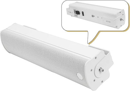 Sound Town Weatherproof Compact Aluminum Line Array Column Speaker with Wall Mount Bracket, 4 x 3 Woofers, 2 x 1.2 Dome Tweeters, White, for Church, Indoor & Outdoor Installation (CARPO-M42W)