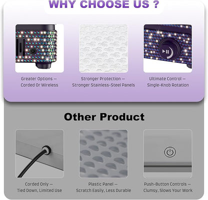 Nail Dust Collector | 1000PA Nail Fan Dust Collector | 10 Speed Levels | Low Noise & Strong Suction | Reusable Filter, 10 Pads + Nail Dust Brush | for Acrylic Nails, Salon & Home -Purple Diamond