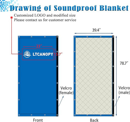 LTCANOPY Temporary Construction Traffic Industrial Sports Pitches Outdoor Noise Control Sound Blocking Reducing Cancelling Soundproof Screen Blankets Sound Barrier 39.3”x78.7"(grey)…