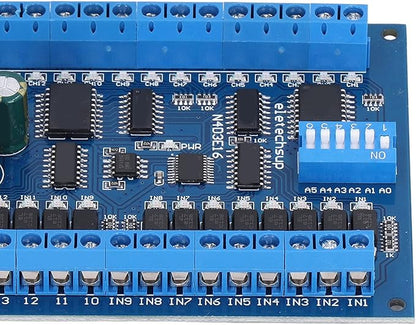 16 Input 16 Output Expansion Board RS485 16 Channel Remote Control Switch Module PLC IO Module DC 6.5‑30V for Smart Home Camera(Single board)