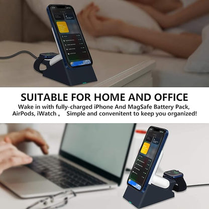Suitable for iPhone MagSafe Battery Park Wireless Charging Stand, 3in1 Charging at The Same time. Support PD20W Output. Compatible with Apple Watch/Airpods Charging