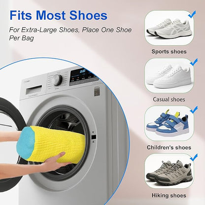 Cilkus Shoe Washing Machine Bag – 2 Pack Reusable Laundry Shoe Bag with Zipper for Sneakers and Tennis Shoes, 360° Deep Cleaning, Washer and Dryer Safe – Includes Bonus Shoe Bags
