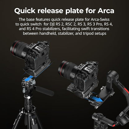 SmallRig R5 Mark II with Battery Grip BG-R20 Camera Cage for Canon, Three-Point Locking Full-Cage with Cold Shoe Mount, Quick Release Plate for Arca for Stabilizer and Tripod Shooting - 5623