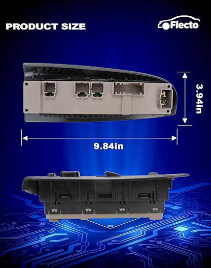 Flecto Master Power Window Switch Driver Side 15883318 with Door Lock & Bezel Compatible with 2003-2007 Chevy Silverado 1500 2500 3500 2003-2007 GMC Sierra 1500 2500 3500 Replace 920-023