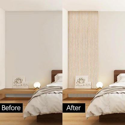 ARMURO Wood Slat Wall Panel - 2 PCS Slat Wall Paneling, Natural Oak Wood Veneer Sound Dampening Wall Panels - Wood Panels for Wall 12.6" W x 94.5" L