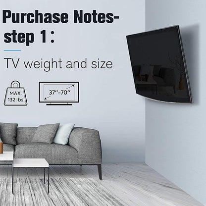 Mounting Dream TV Wall Mount for 37-70 Inch Flat Screen TV - Tilting, Low Profile Space Saving - Max VESA 600 x 400, 132lbs MD2868-LK