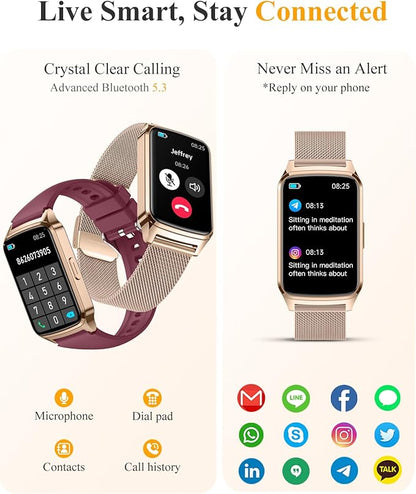 ChronArk Fitness Tracker Watch for Women Men, Step Counter Compatible with iPhone Android, IP68 Waterproof Activity Tracker with Sleep Monitor, 110+ Sports Pedometer (Minimalist, Duskgold, 1.57)