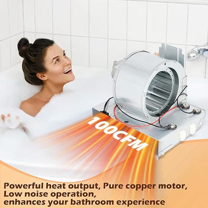 S97017648 Heater Motor Assembly Compatible with Broan Nutone 9965F, 605RP, 660RP, 665RF, 665RP, 665RSP, 9065-R02 Bathroom Fan Motor Replacement for Nu-Tone Heater