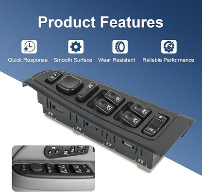DICMIC Front Driver Side Master Power Window Switch and Door Lock & Black Bezel Assembly Compatible with 2003-2007 Chevrolet, GMC, Cadillac, Hummer Select Model Replace# 15883319, 920-022, DWS-394